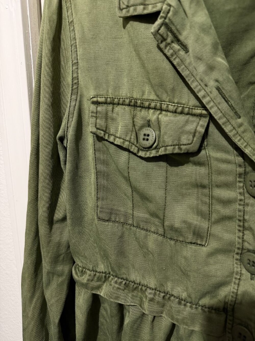 Sanctuary Olive Green Utility Peplum Raw Hem Jacket - XS - Picture 5 of 9